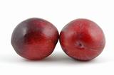 Plums in isolated white background