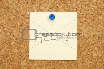 Note on corkboard asking for help