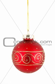 Red christmas ball hanging