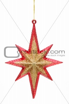 Christmas star in red and golden