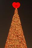 Big christmas tree at night