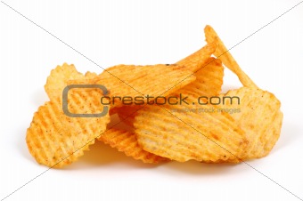 Pile of spicy potato chips