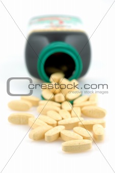 Bottle of vitamin pills