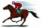 Horse and jockey on a winning run