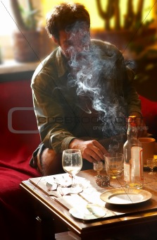 smoking and drinking men