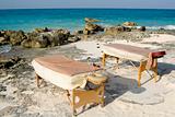 Massage Tables Next to Coastline in Mexico