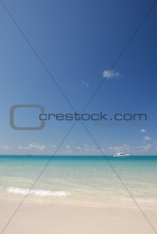 Motor boat in tropical waters