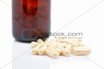 Capsules near the flask