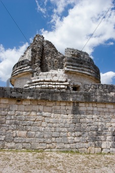 Ancient observatory in Chichen Itza. Wall