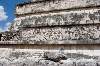 Mayan Stone Wall at Chichen Itza.
