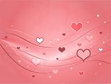 Pink Hearts Valentines Card