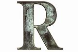 Metallic letter R