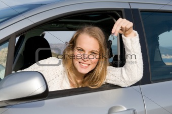 woman and car