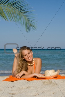 woman sunbathing