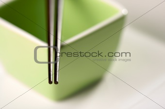 Chopsticks & Green Bowl