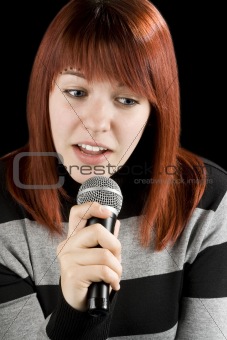 Girl singing karaoke