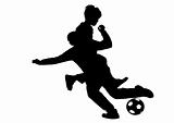 vector image of boys playing football