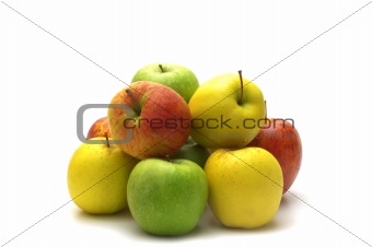 fresh apples on white background
