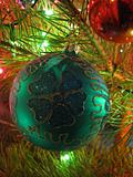 Ball on new year fir tree