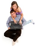 Young couple with laptop