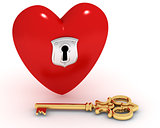Closed heart and key