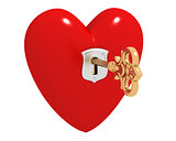 Heart with key