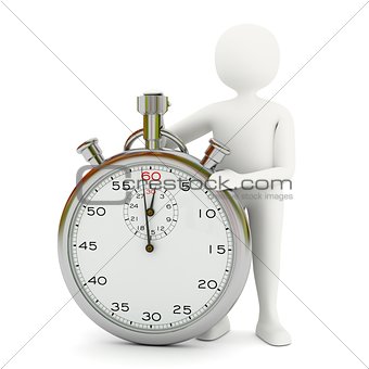 White man with stopwatch