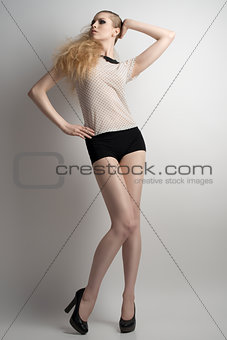 lean female model in fashion portrait 
