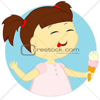 the girl with ice cream