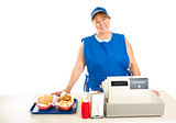 Fast Food Restaurant Worker Smiling