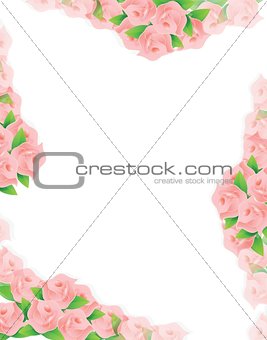 pink flowers frame illustration designs