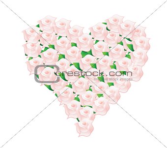 pink heart flower wedding bouquet illustration