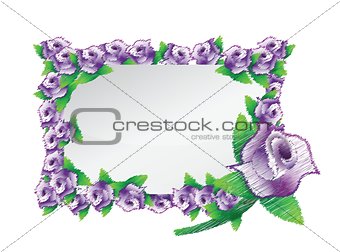 flower purple frame illustration design