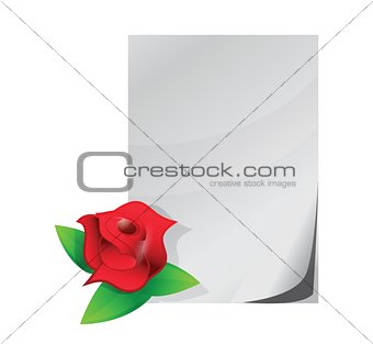 red rose love letter illustration design