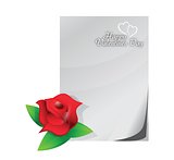 valentine red rose love letter illustration design