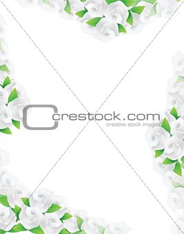 white flowers frame illustration designs