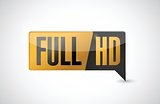Full HD. High definition button. illustration