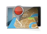 computer tablet navigation. mobile gps
