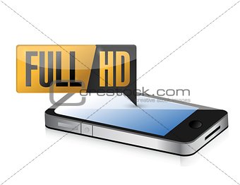 phone with Full HD. High definition button.