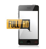 smart phone with Full HD. High definition button.