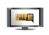 tv with Full HD. High definition button.