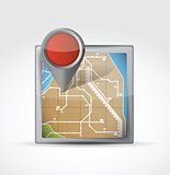 map icon with Pin Pointer illustration design