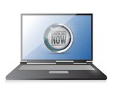 laptop with a download button illustration