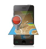 smart phone navigation. mobile gps illustration