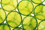 Green lime slices in many layers