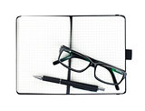 Office supplies and glasses