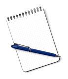 Blank notepad with pen