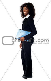 Full length portrait of african corporate lady