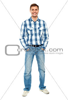 Full length portrait of fashionable young man