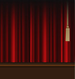 red curtains to theater stage